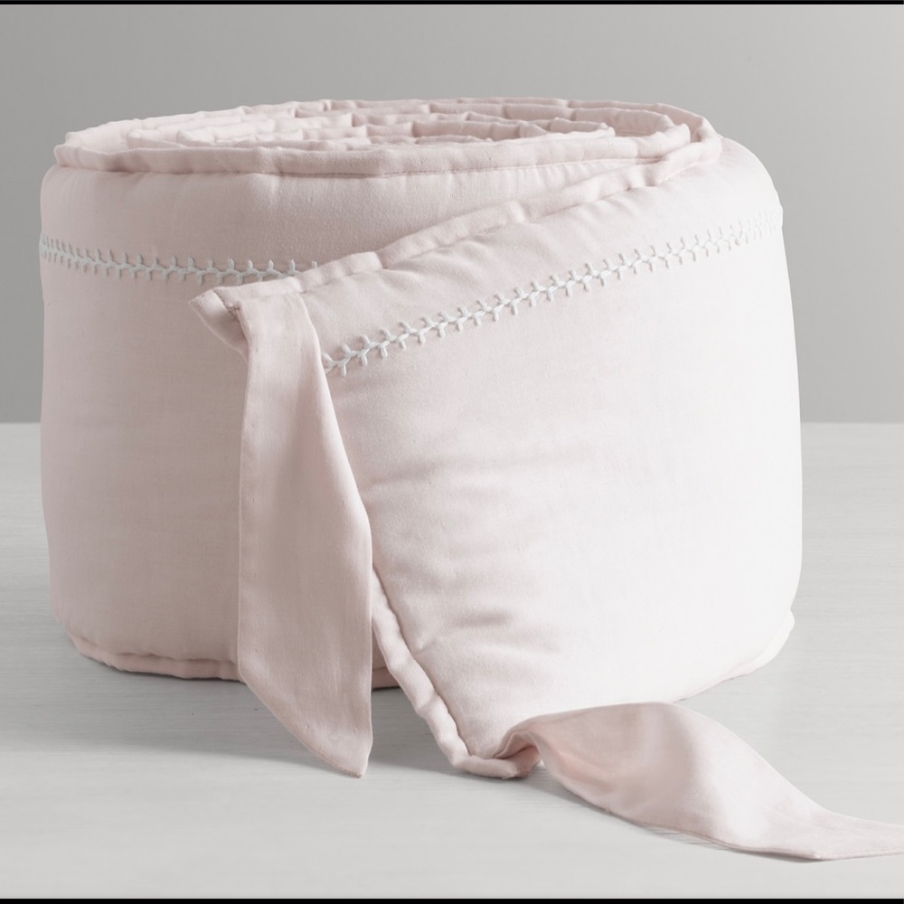Restoration Hardware: ULTRA-FINE ORGANIC COTTON SOLID CRIB BUMPER- BLUSH